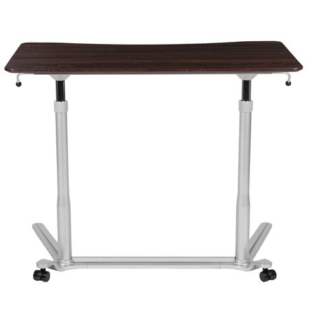 Flash Furniture Wood Grain Sit to Stand Desk NAN-IP-6-1-DKW-GG