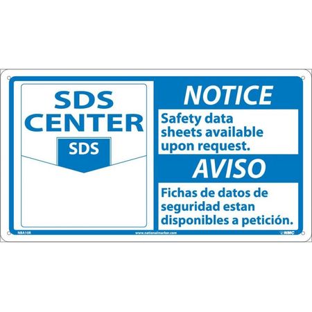 NMC Notice Safety Data Sheets Available Sign - Bilingual NBA10P