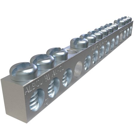 ILSCO Aluminum Neutral Bar Connector, Conducto NBAS-012-2-A-EC