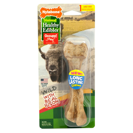 NYLABONE Healthy Edibles Wild Chew Treats Bison L NEB203P