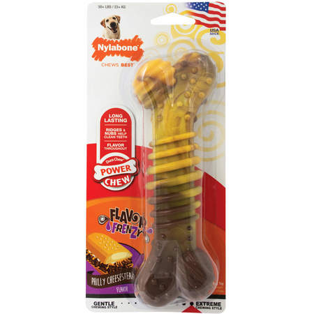 NYLABONE Flavor Frenzy Power Chew Dog Toy Cheeses NFCS105P