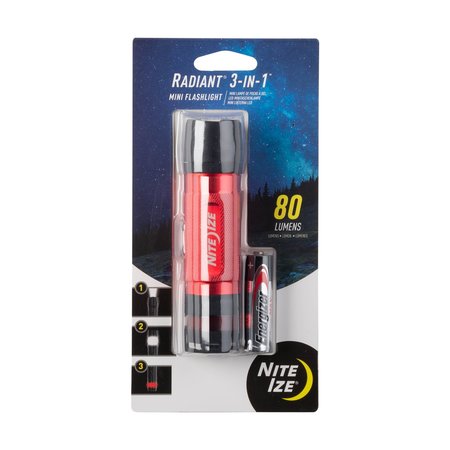 NITE IZE LED Mini Flashlight, Red NL1B-10-R7