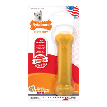 NYLABONE Power Chew Peanut Butter Dog Chew Toy Re NPB102P