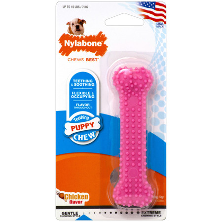 NYLABONE Puppy Dental Chew Toy Petite Pink NPP901P