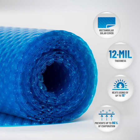 Blue Wave Products Blue 12Mil Solar Blanket, for Rectangular Pool, Width: 192" NS415