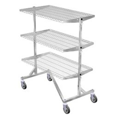 IRSG Nesting Wire Cart with 3 Collapsible Standard Shelves NT-2442Z3