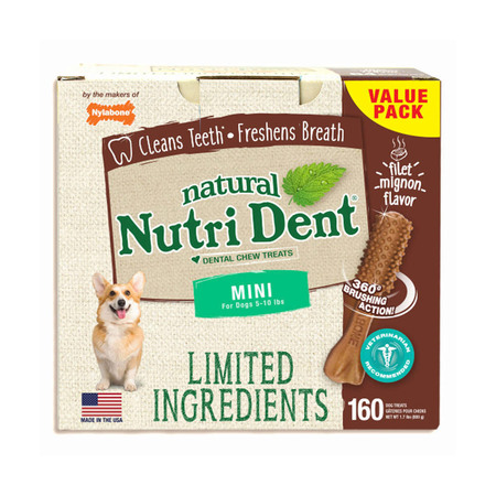 NYLABONE Nutri Dent Dental Chews Filet Mignon Min NTD660T160P