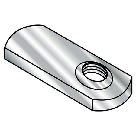 ZORO SELECT Tab Weld Nut, 1/4"-20, 18-8 Stainless Steel, 0.52 in Wd, 0.827 in Lg, 0.128 in Ht, 1000 PK 14NWS1SS