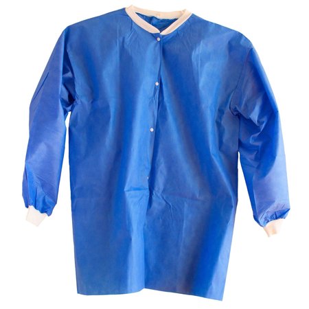 LIGHTHOUSE Lab Coat Blue, Medium, PK50 OLCB897NPM