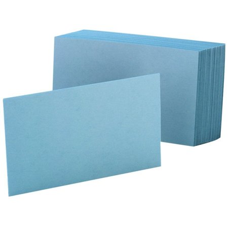 OXFORD Index Card, Plain, 4"X6", Blue, PK100 7420BLU