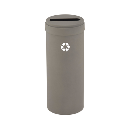 GLARO 12 gal Round Recycling Bin, Nickel P-1232NK-NK-P1