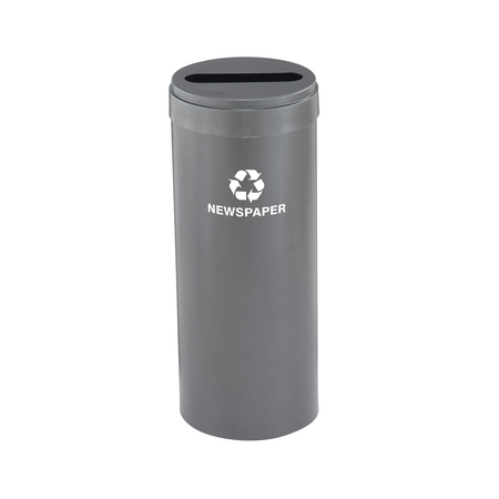 GLARO 12 gal Round Recycling Bin, Silver Vein P-1232SV-SV-P3