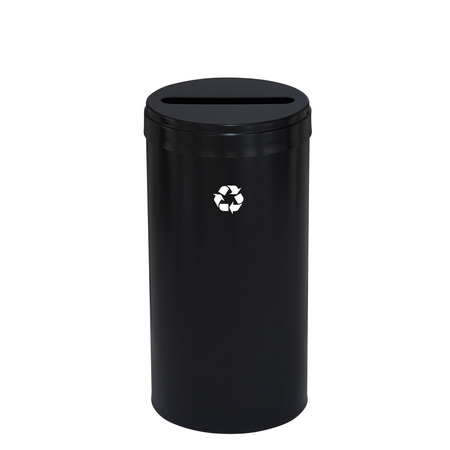 GLARO 23 gal Round Recycling Bin, Satin Black P-1542BK-BK-P1