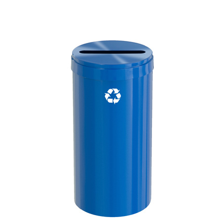 GLARO 23 gal Round Recycling Bin, Blue P-1542BL-BL-P1