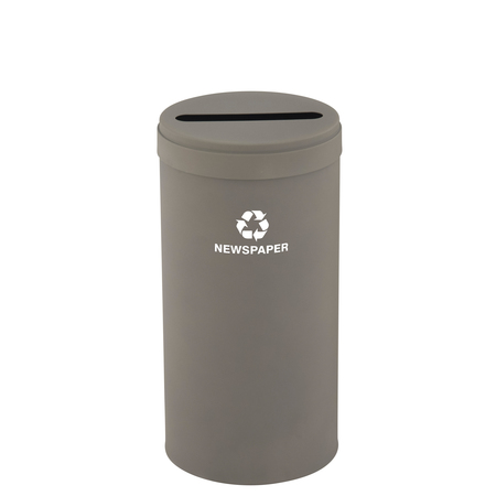 GLARO 23 gal Round Recycling Bin, Nickel P-1542NK-NK-P3