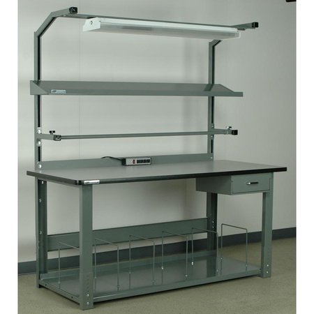 Stackbin Angled OCS W/ Light For 72" Workbench 4-4NCS-WSL