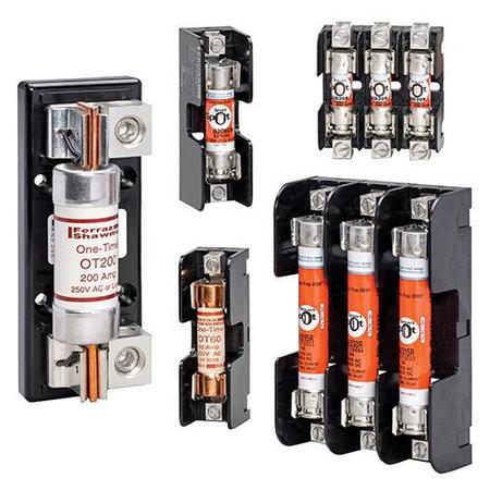 MERSEN Open Fuse Block, R UL Class, 2 Poles, 30A Amp Range, 250V AC/DC Volt Rating 20317R