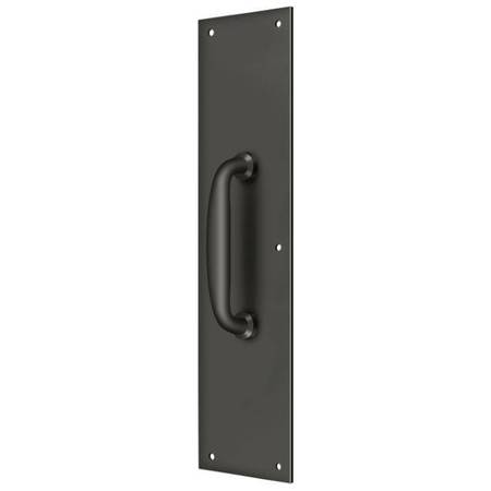 DELTANA Push Plate With Handle 3-1/2" X 15 " - Handle 5 1/2" Orb PPH55U10B