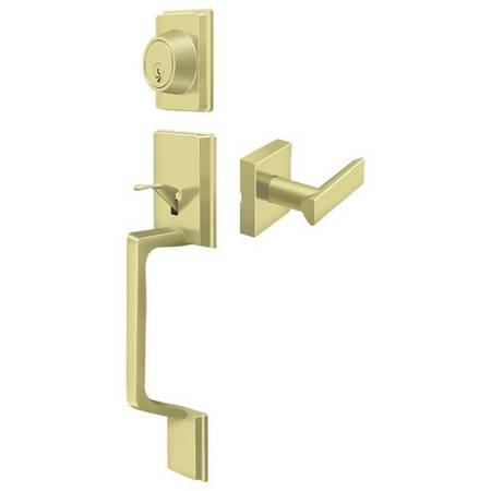 DELTANA Highgate Handleset With Zinc Livingston Lever Entry Bright Brass PRHHLU3