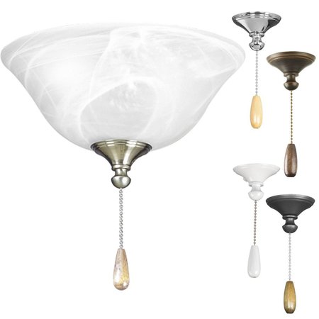 PROGRESS LIGHTING Glass Bowl Ceiling Fan Light Kit P2612-01WB