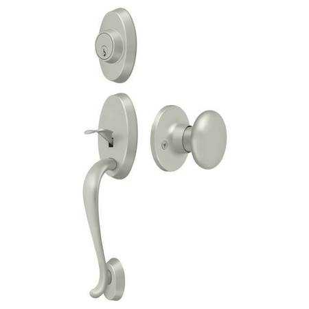 DELTANA Riversdale Handleset With Round Knob Entry Satin Nickel PRRHRKU15