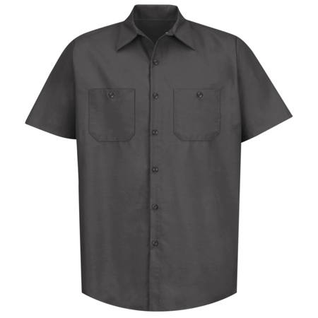 Red Kap Mens Ss Charcoal Poplin Work Shirt, XXL SP24CH SS XXL