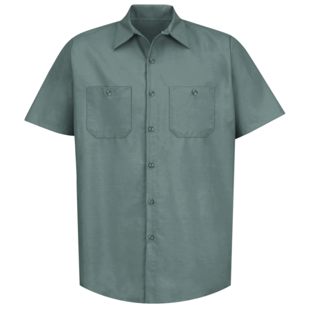 RED KAP Mens Ss Lt Green Poplin Work Shirt, XXL SP24LG SSLXXL