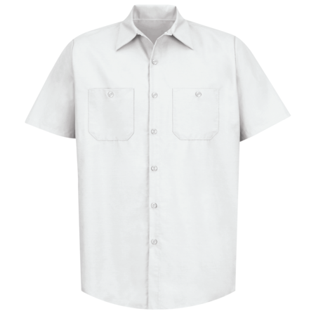 RED KAP Mens Ss White Poplin Work Shirt, 5XL SP24WH SS 5XL
