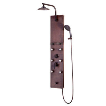 PULSE SHOWERSPAS Hammered Copper Orb Shower Panel-Sedona Showerspa 1041