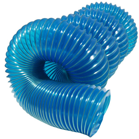 Rubber-Cal "PVC Flexduct" General Purpose - 4" ID x 25' (Fully Stretched) - Blue 01-203