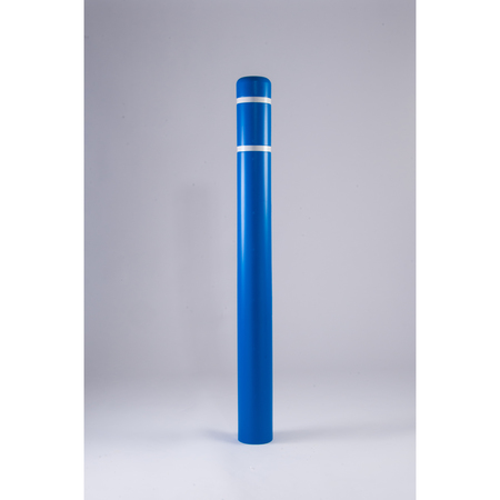 POST GUARD Post Sleeve, 4.5" Dia, 64" H, Blue/White CL1385WWT