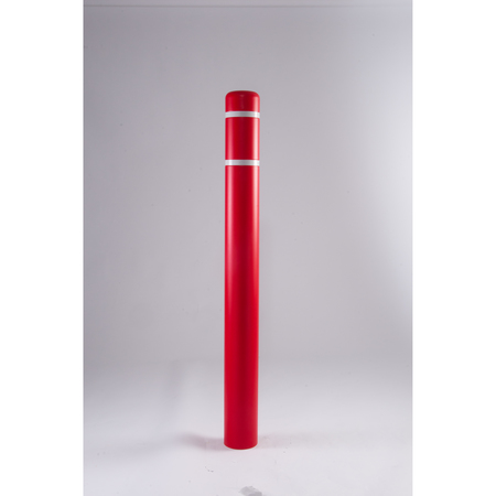 POST GUARD Post Sleeve, 7" Dia, 72" H, Red/White CL1386S