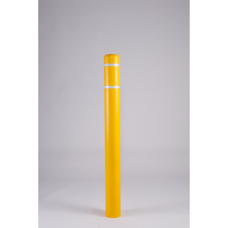 POST GUARD Post Sleeve, 4.5" Dia, 52" H, Yellow/Whi CL1385F ASSY