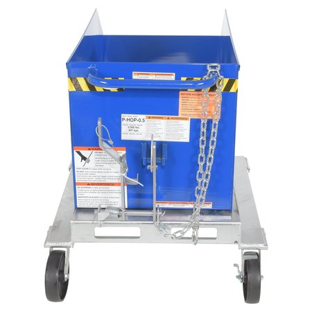 Zoro Select Portable Hopper, Steel, 1/2 cu. yd, 2000lb. P-HOP-0.5