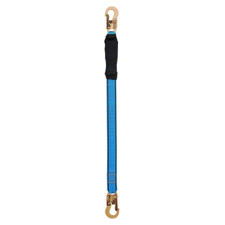 TRACTEL Shock Absorbing Lanyard, 3 ft., 310 lbs., one person Weight Capacity, Blue and Black C003K