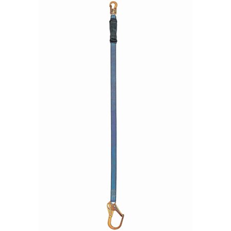 TRACTEL Shock Absorbing Lanyard, 6 ft., Blue and Black C006H