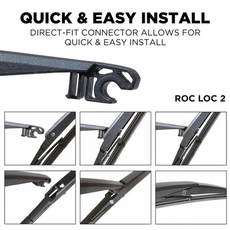 Autotex Roc Loc 2 Rear Wiper Blade, 16" QFR-16A