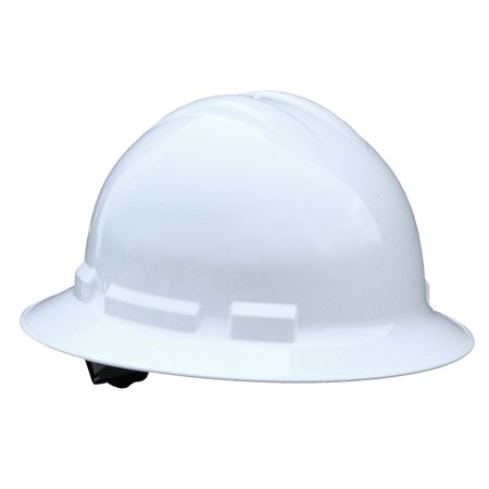 RADIANS Full Brim Hard Hat, Type 1, Class E, Ratchet (6-Point), White QHR6-WHITE
