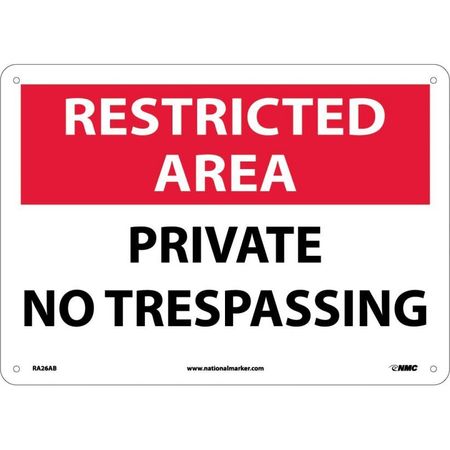 NMC Restricted Area Private No Trespassing, RA26AB RA26AB