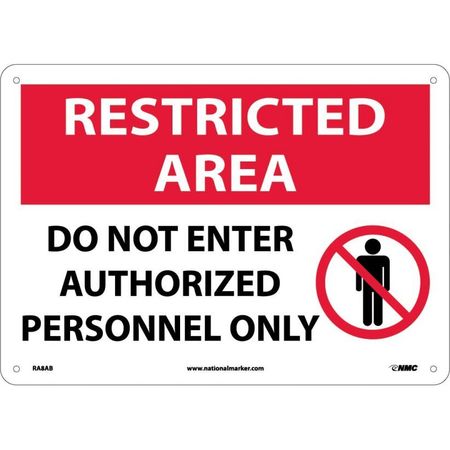 NMC Restricted Area Do Not Enter Sign, RA8AB RA8AB