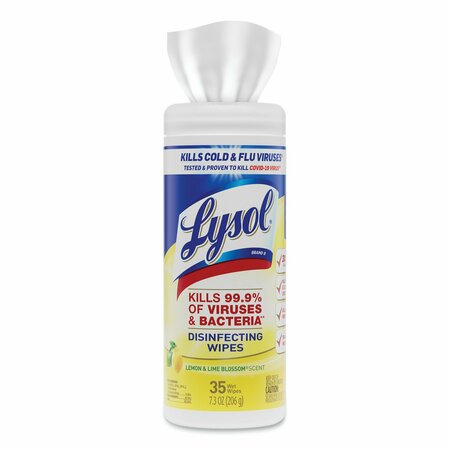 Lysol Disinfecting Wipes, White, Canister, Nonwoven Fiber, 35 Wipes, 7 1/4 in x 7 in 19200-81145