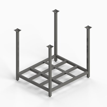 Ega Products Portable Stack Rack, Open Frame, 48"L x 48"W, 4 Way Entry, 2000 lbs. Capacity RB4-4848
