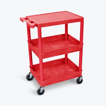 LUXOR Flat Top and Tub Middle/Bottom Shelf Cart, 24" X 18" RDSTC211RD