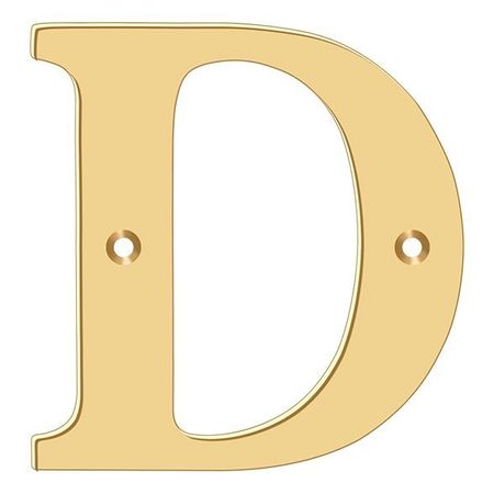 DELTANA Residential Letter D Lifetime Brass 4" RL4D-CR003