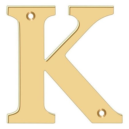 DELTANA Residential Letter K Lifetime Brass 4" RL4K-CR003