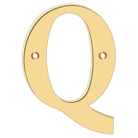 DELTANA Residential Letter Q Lifetime Brass 4" RL4Q-CR003