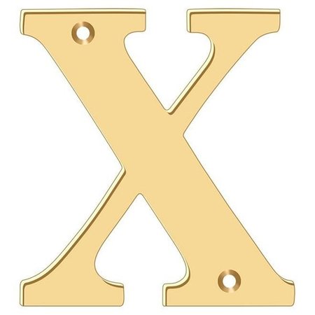 DELTANA Residential Letter X Lifetime Brass 4" RL4X-CR003
