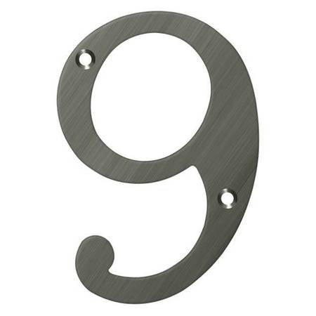 DELTANA Numbers, Solid Brass Antique Nickel 4" RN4-9U15A