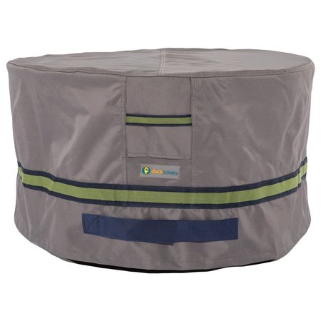 DUCK COVERS Soteria Grey RainProof Patio Round Ottoman Cover, 32"x32" ROT3118