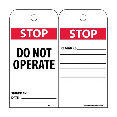 NMC Stop Do Not Operate Tag, Pk25 RPT147